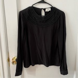Sezane Tatiana 100% Silk Black Blouse EU 38 4/6
